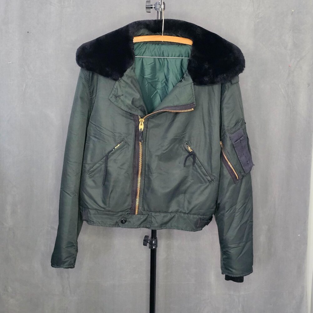 Vintage 1930's-60's USAF  Bomber Jacket Size XL Lightning Zip  A6-2